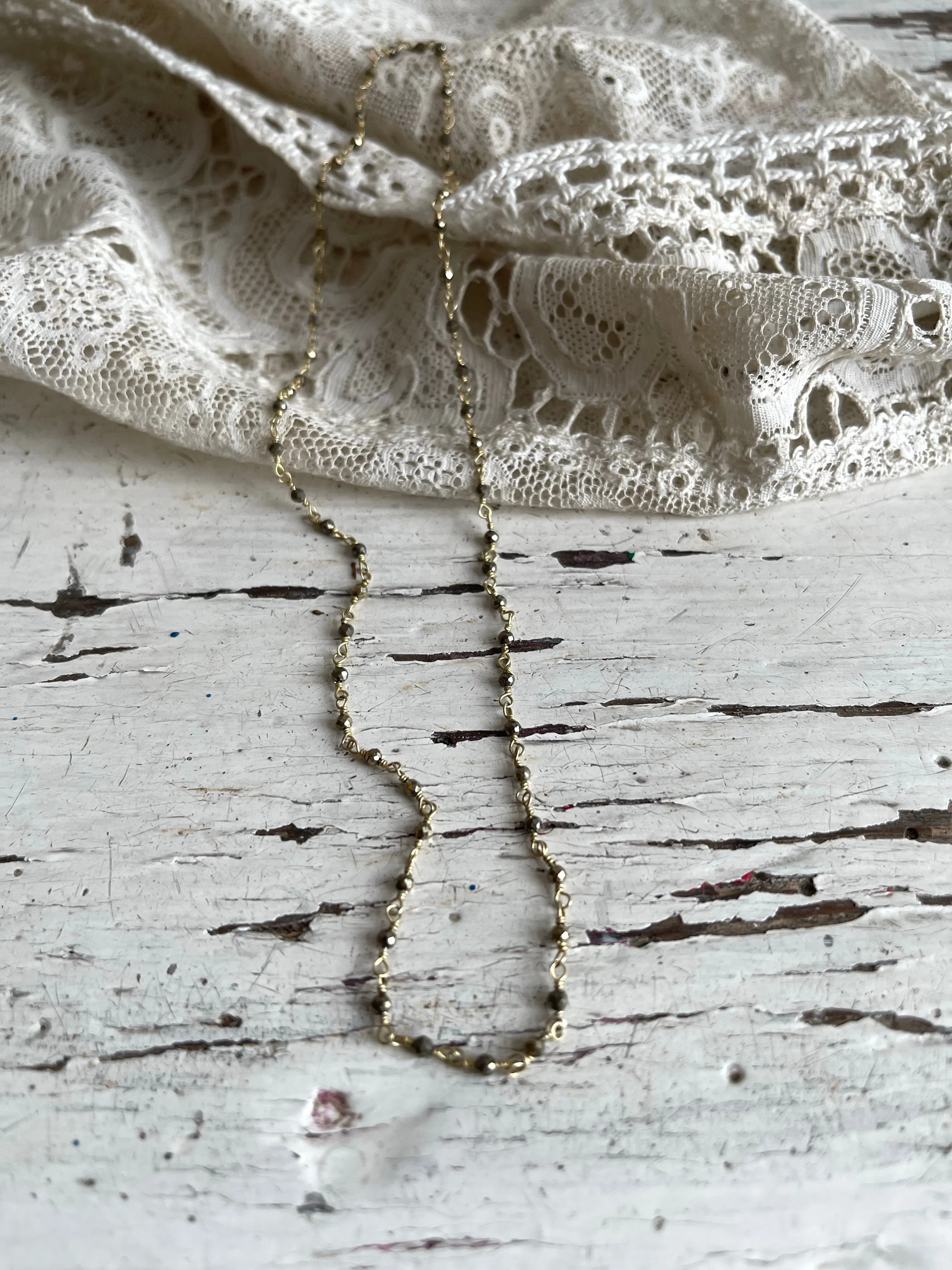 "Pyrite" Rosary choker | 925 Silver