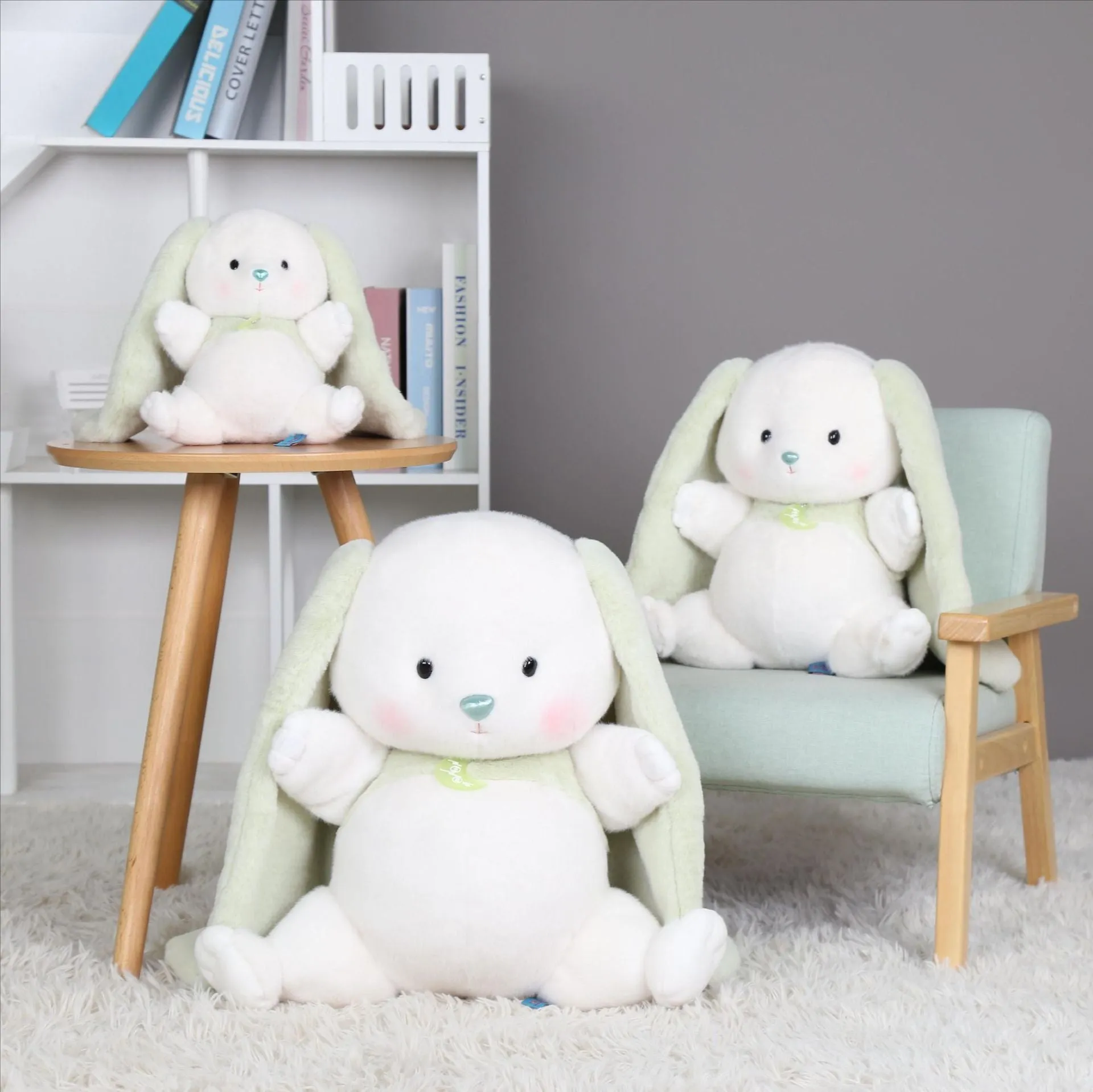 Rabbit Doll 2023 Magnetic Long-eared Jade Rabbit Pillow New Year Gift Cute Rag Doll Plush Toy Wholesale