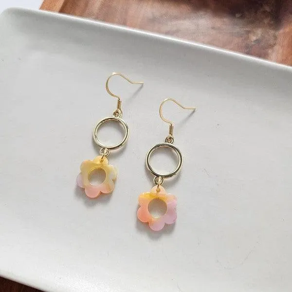 Rainbow Delight Daisy Earrings