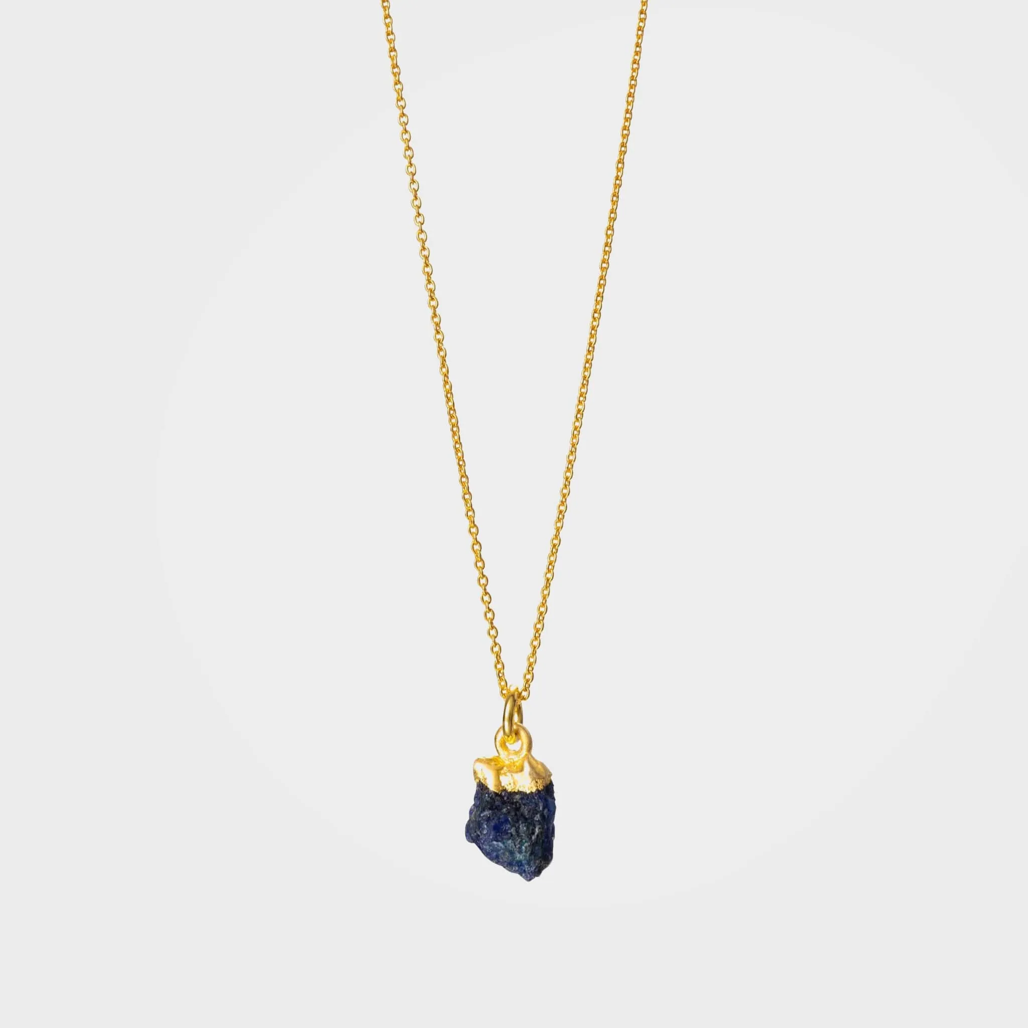 Raw Sapphire Pendant Necklace - Healing Crystal Jewellery | By Lunar James