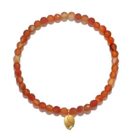 Rooted in Strength Lotus Carnelian Gemstone Bracelet