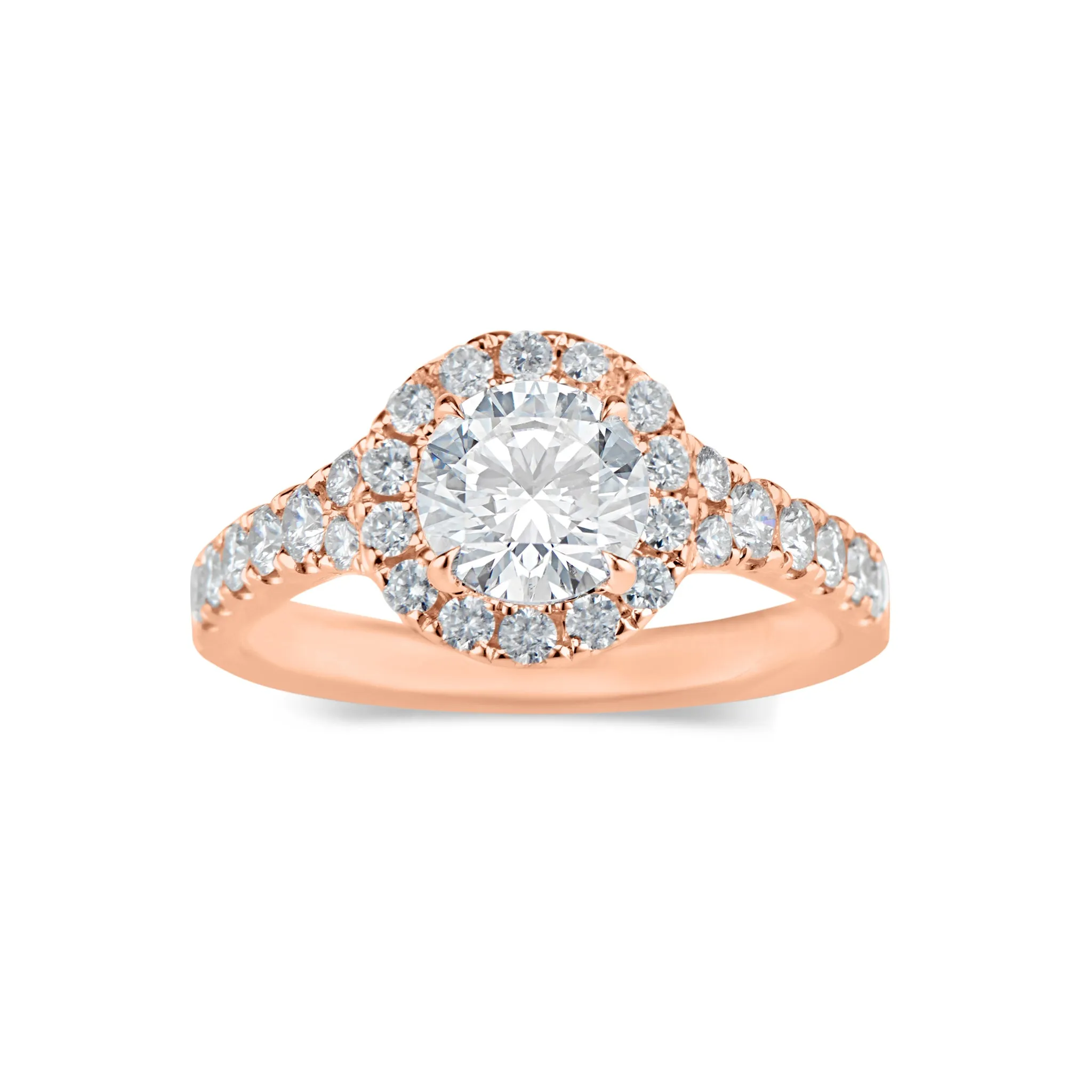 Round Classic Halo Diamond Engagement Ring