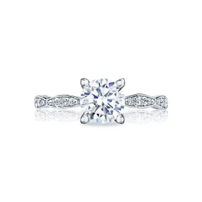 Round Sculpted Crescent Marquise Shape Engagement Ring