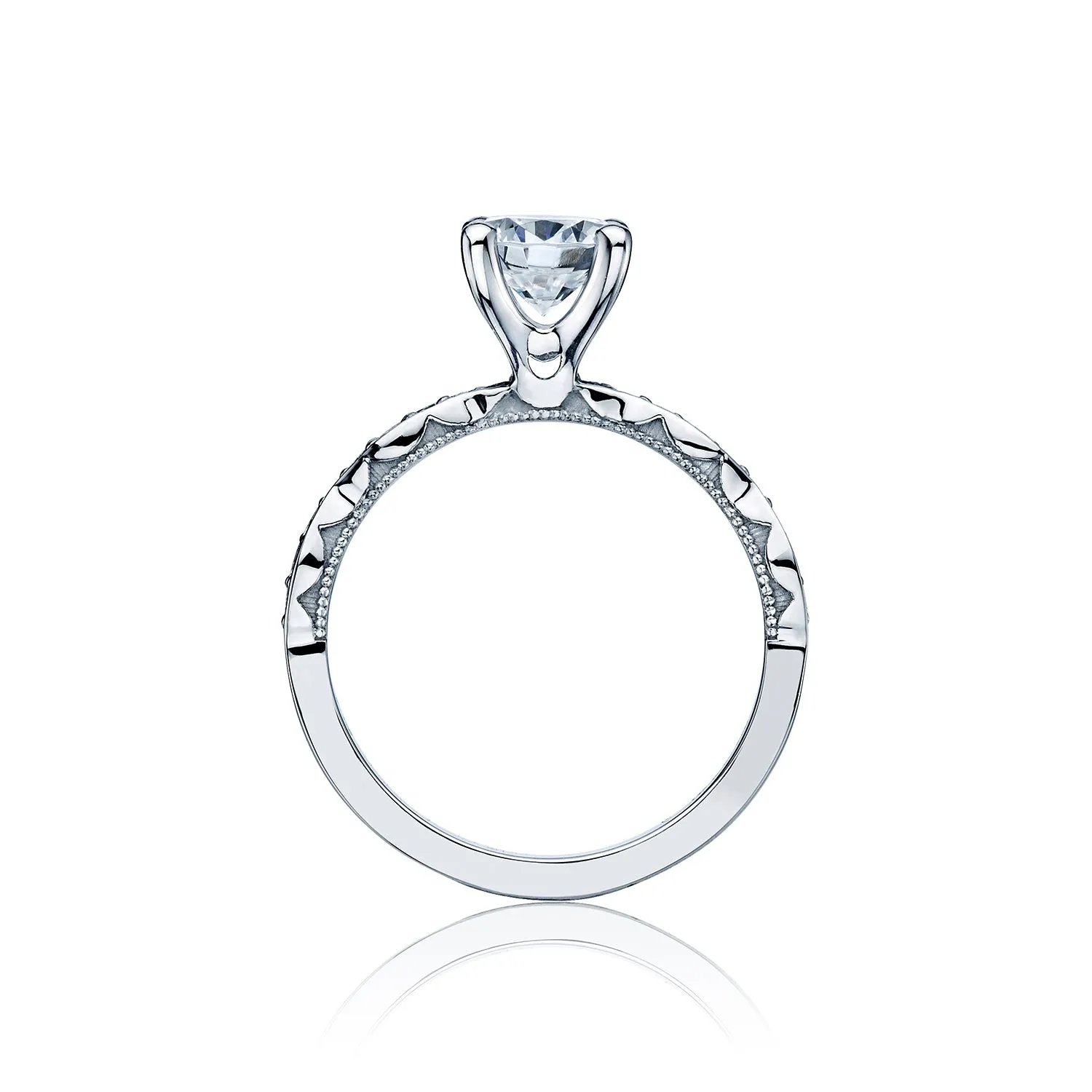 Round Sculpted Crescent Marquise Shape Engagement Ring