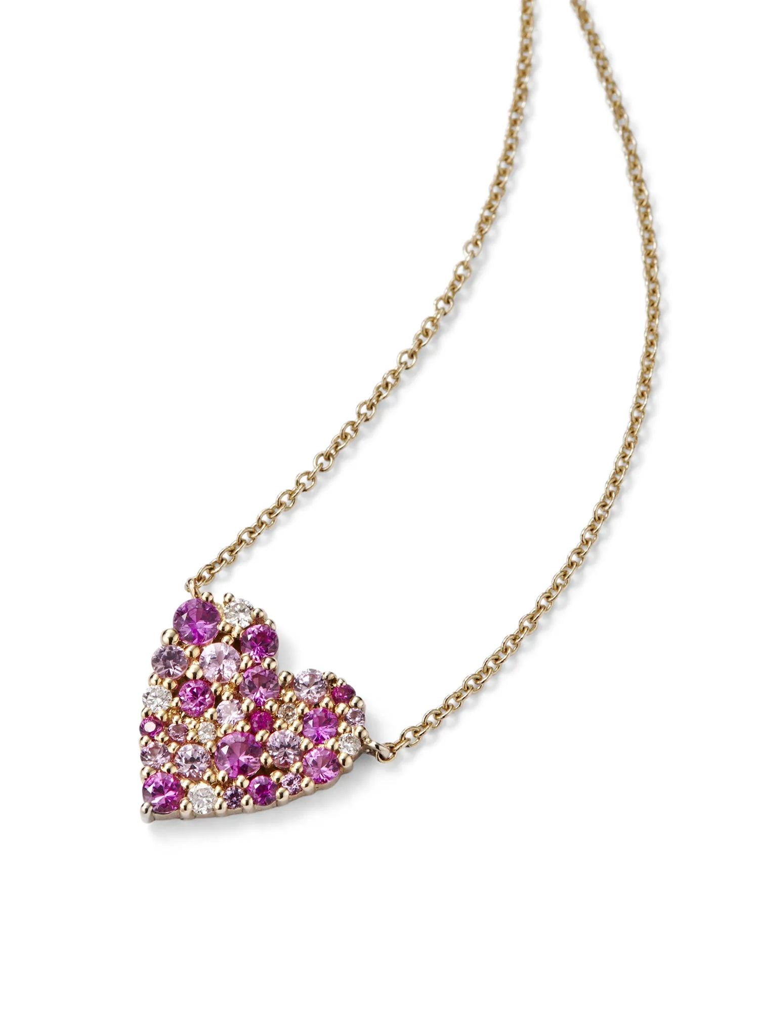 Sapphire and Diamond Heart Necklace