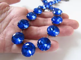 Sapphire Blue  Riviere Necklace - Medium Round