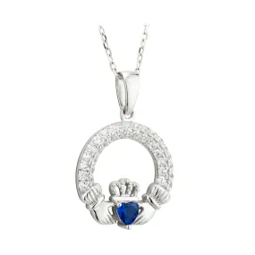 September Birthstone Claddagh Necklace