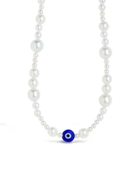 Sibyl Evil Eye & Pearl Choker Necklace