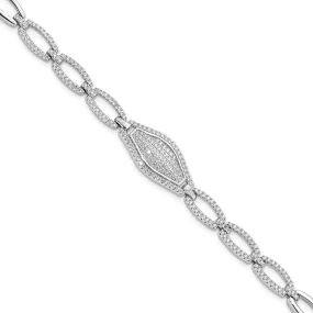 Silver Polished C.Z Brilliant Embers Bracelet