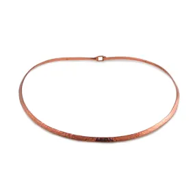 Solid Hammered Copper Choker Necklace Torc