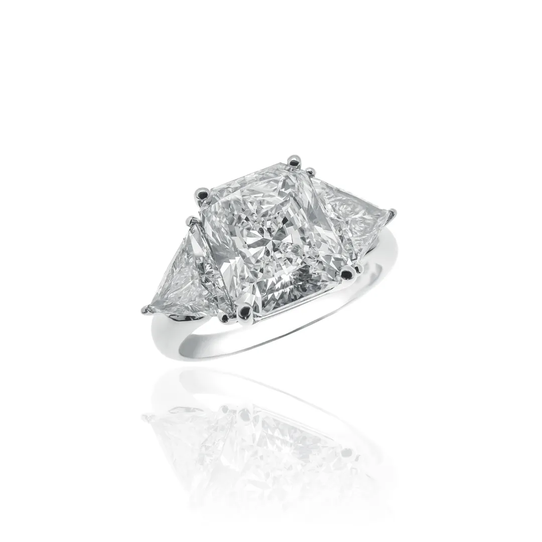 Square Radiant Cut Diamond Engagement Rings, Lab Grown