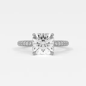 Square Radiant Cut Diamond Engagement Rings, Lab Grown