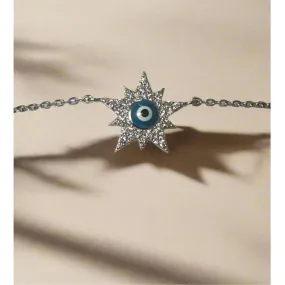 Star Evil Eye Sterling Silver Bracelet