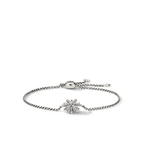 Starburst Station Chain Bracelet in Sterling Silver with Pave Diamonds