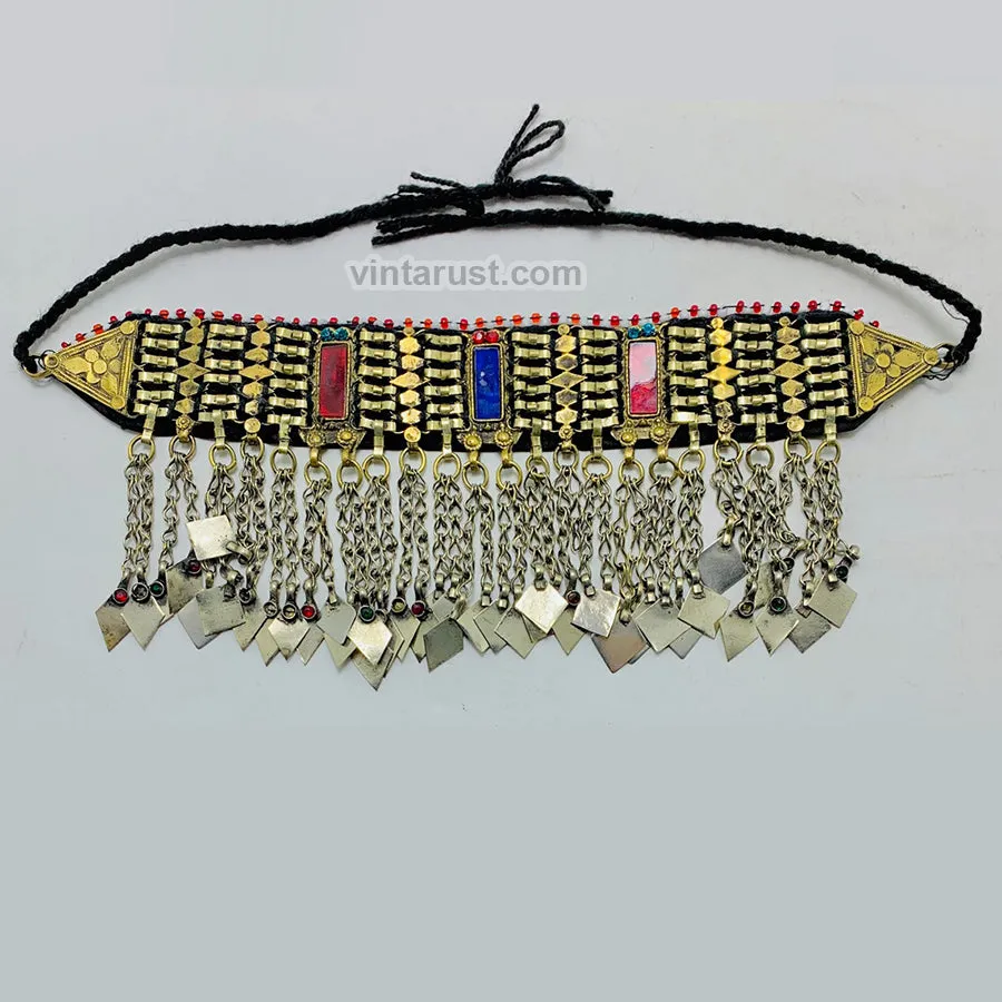 Statement Choker Necklace With Dangling Tassels