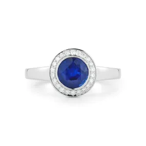 Steller Blue Sapphire and Diamond Ring