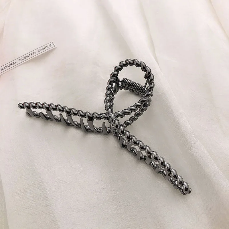 Textured Alloy Metal Grabbing Clip Fashion Hairpin Hair Grab All-match Plate Hairpin Hair Accessories