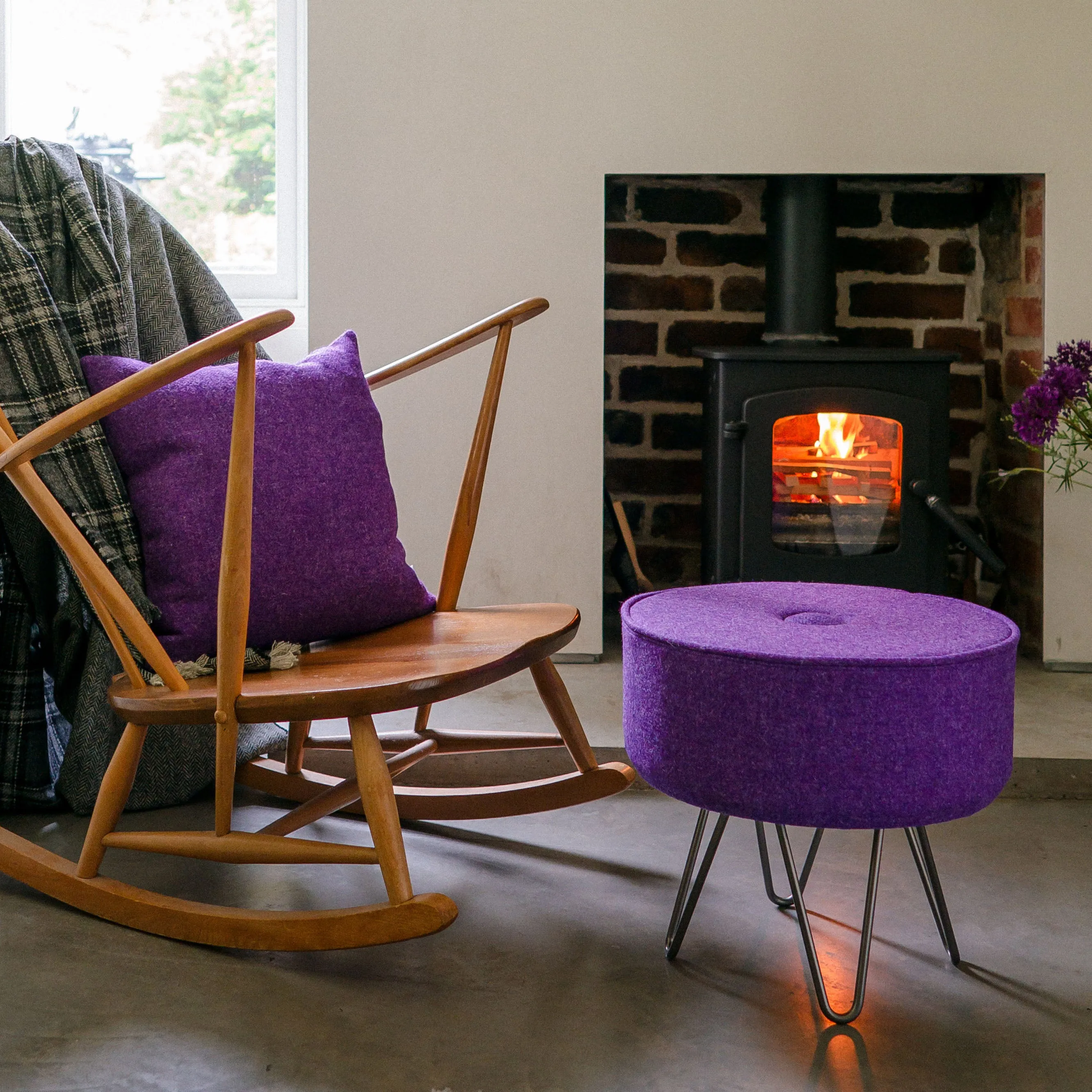 Thistle Footstool with Button