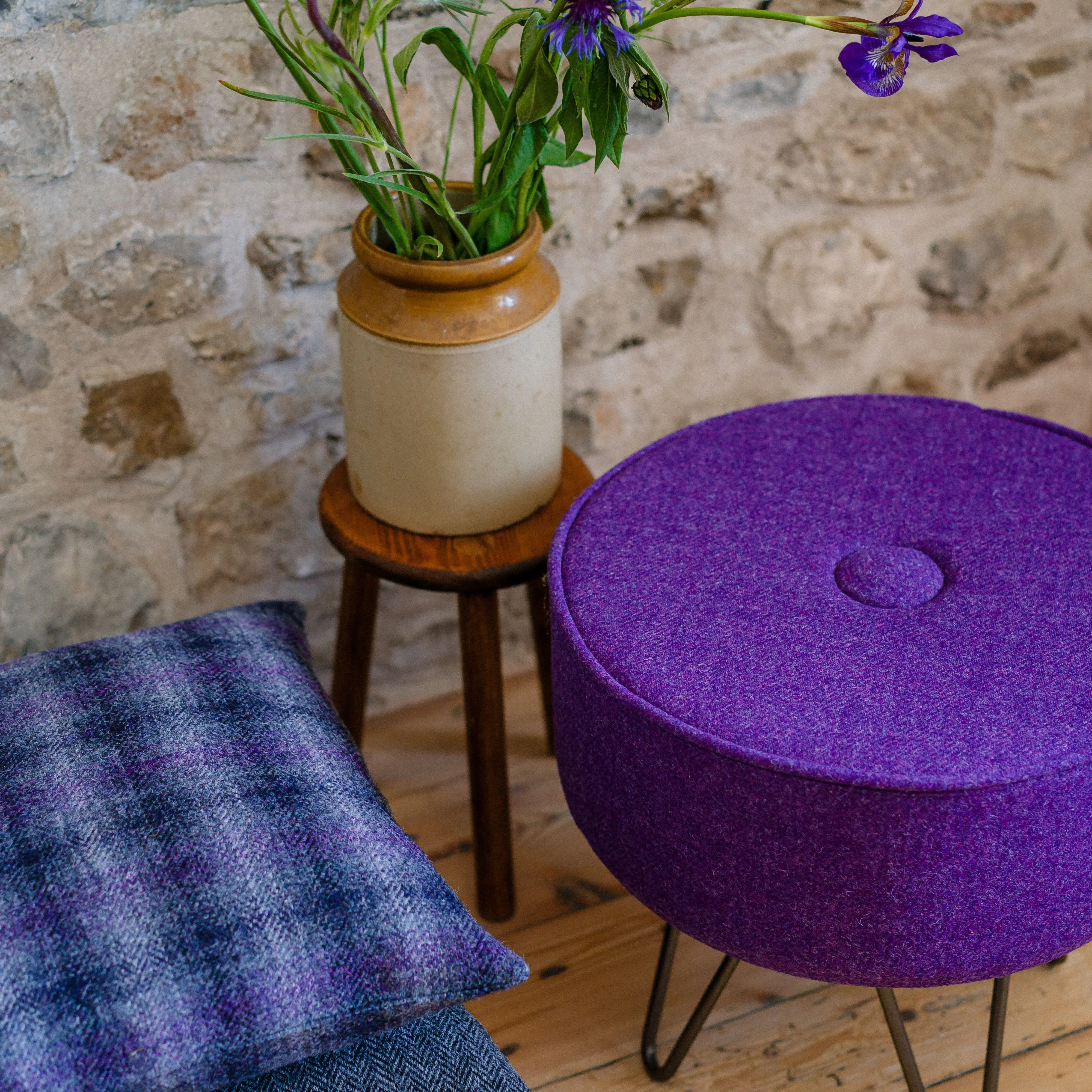 Thistle Footstool with Button