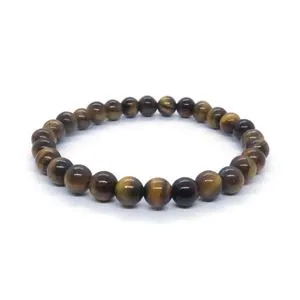 Tigereye Gemstone Elastic Ball Bracelet - 6mm