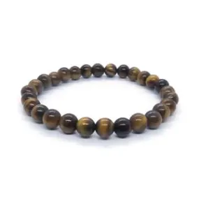 Tigereye Gemstone Elastic Ball Bracelet - 6mm