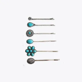 Turquoise Alloy Hairpin