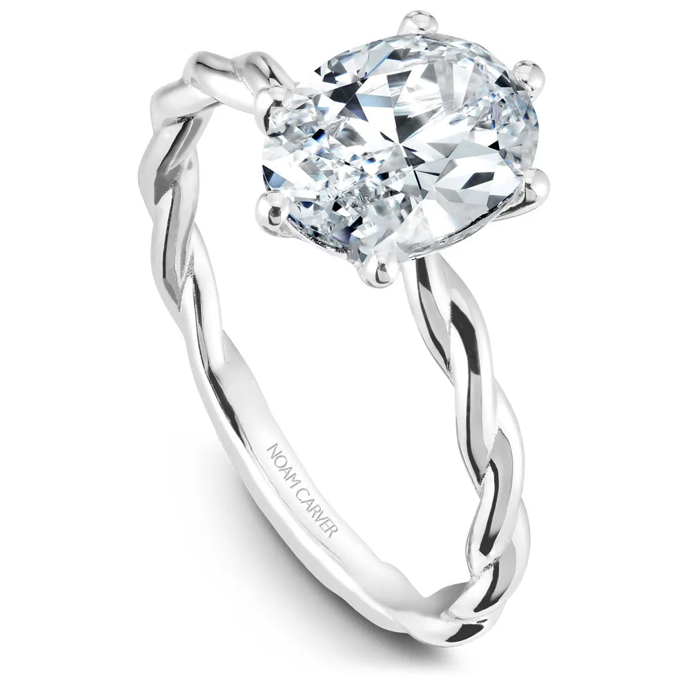 Twisted Band Solitaire Engagement Ring