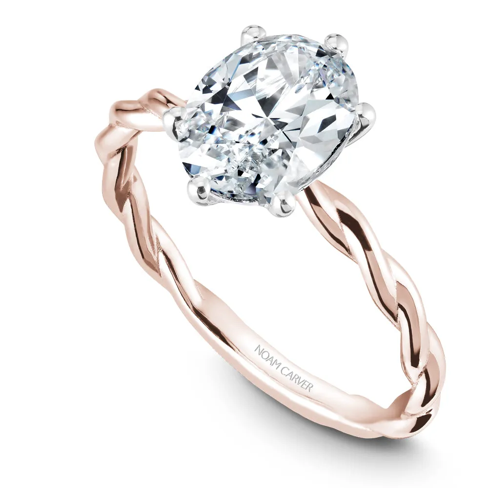 Twisted Band Solitaire Engagement Ring