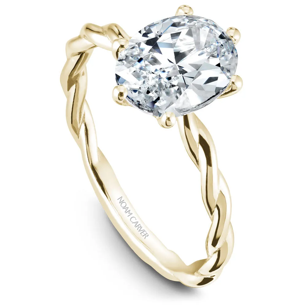 Twisted Band Solitaire Engagement Ring