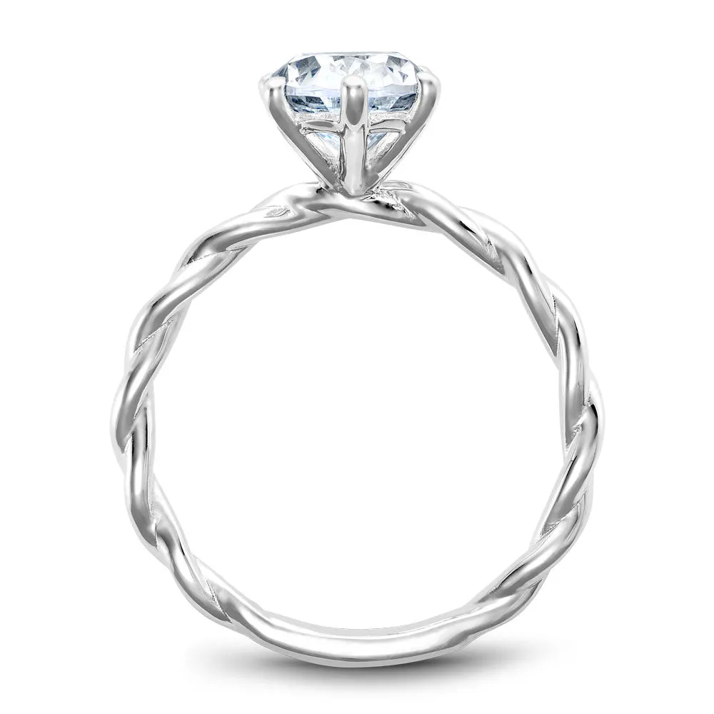 Twisted Band Solitaire Engagement Ring