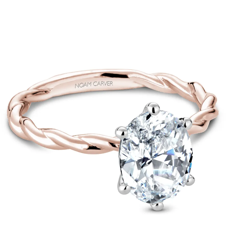 Twisted Band Solitaire Engagement Ring