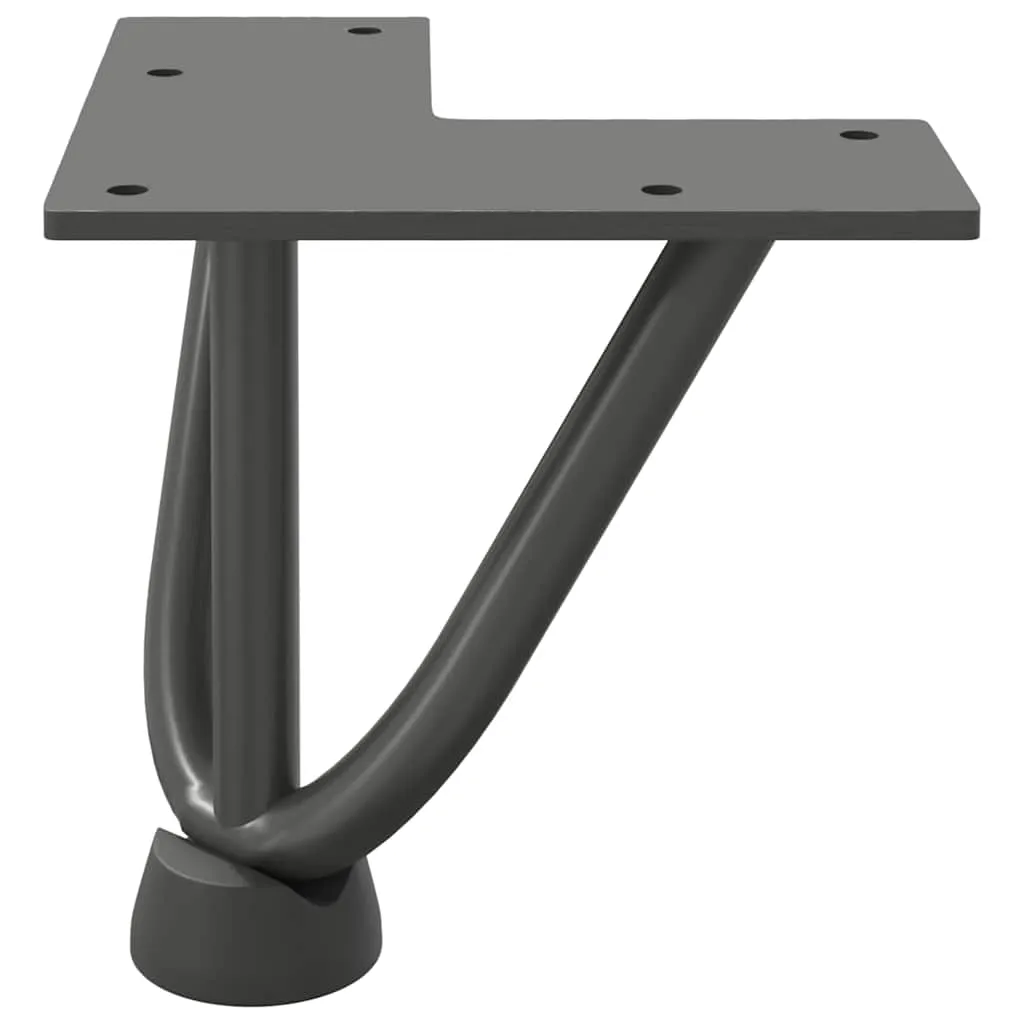 vidaXL Hairpin Table Legs 4 pcs Anthracite 10 cm Solid Steel