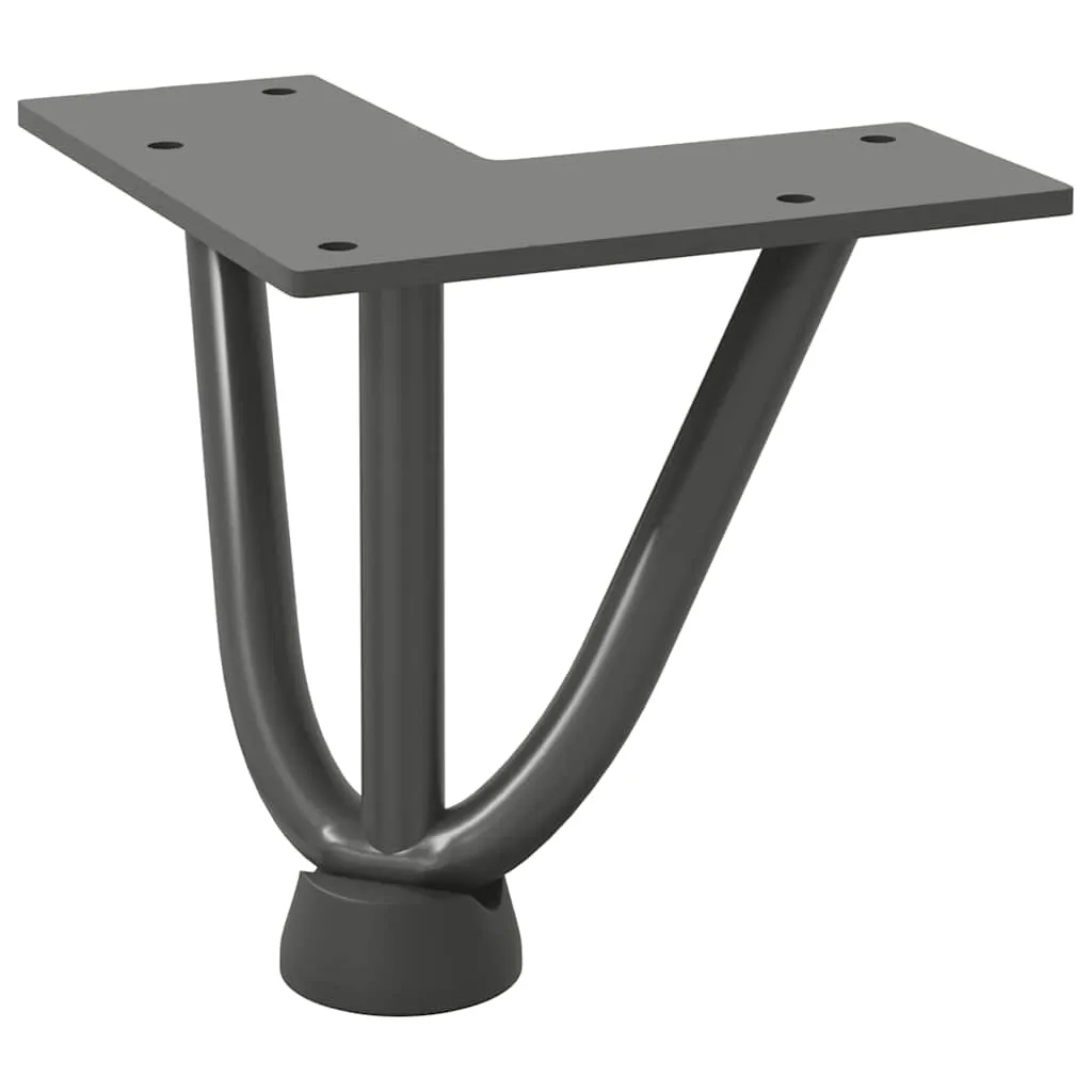 vidaXL Hairpin Table Legs 4 pcs Anthracite 10 cm Solid Steel