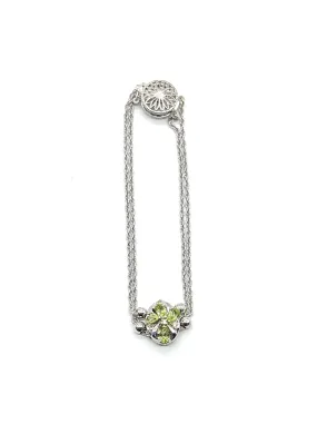 White Gold Slide Bracelet with Peridot Cross Slide