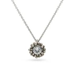 White Gold White Sapphire Pendant Necklace