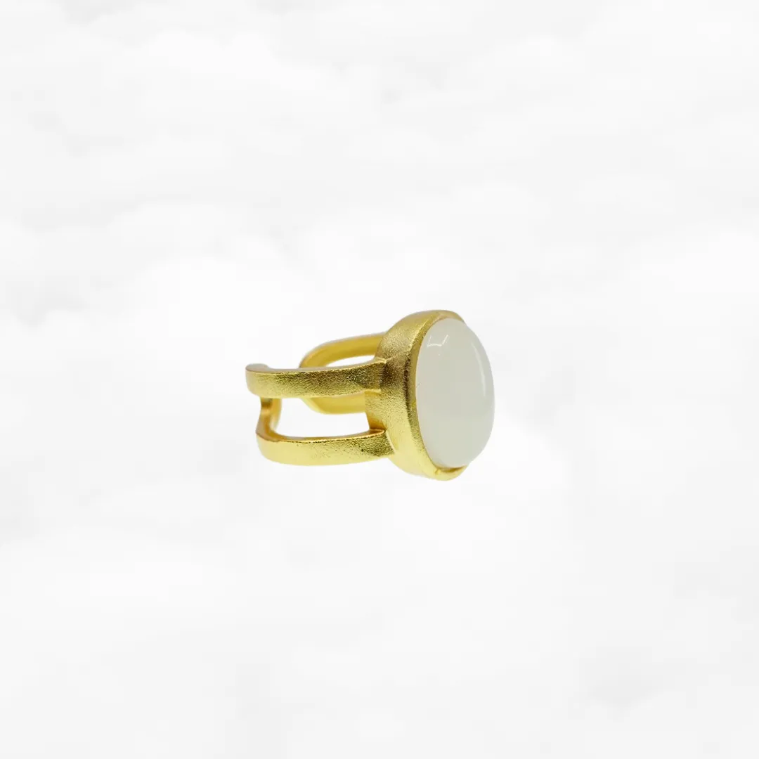 White Jade Statement Ring